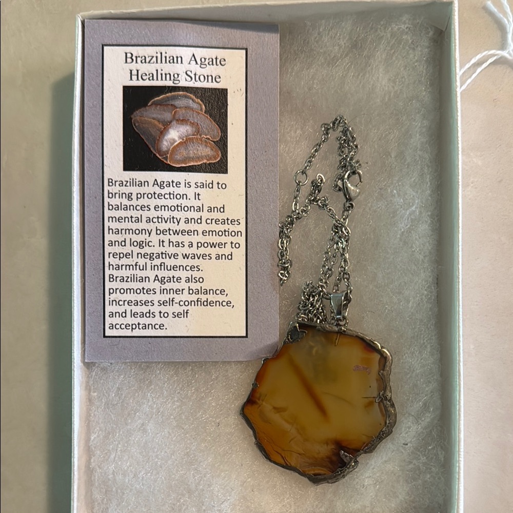Brazilian Agate Healing Stone Necklace